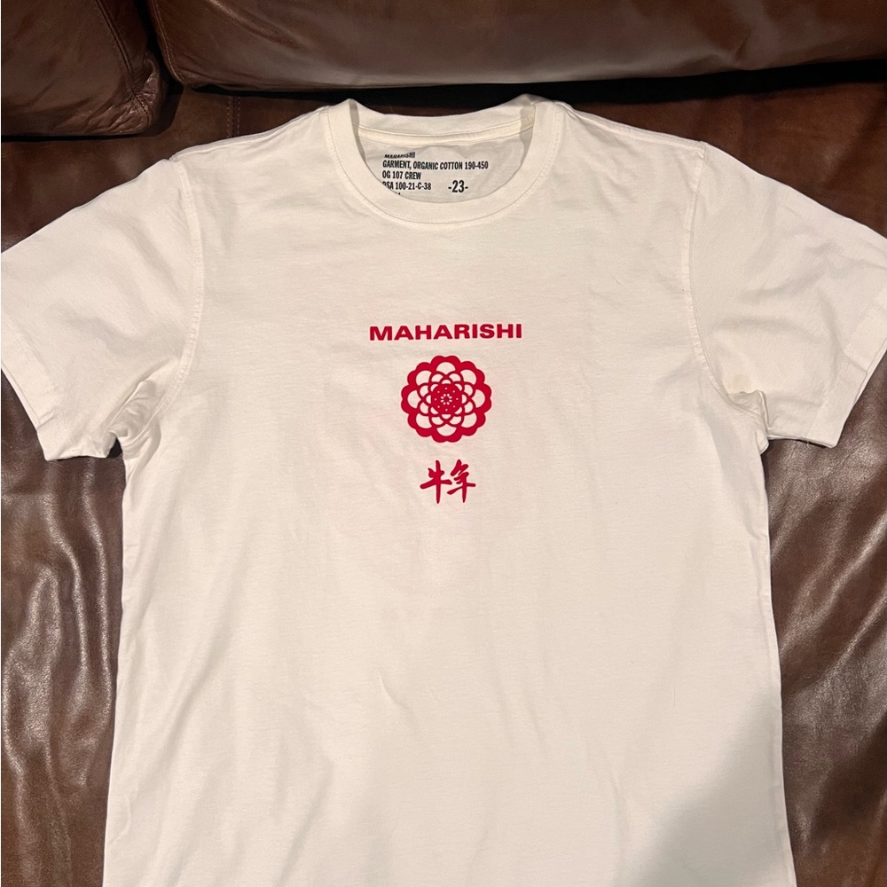 Maharishi Year of the Ox Cream T-Shirt with Red flocking